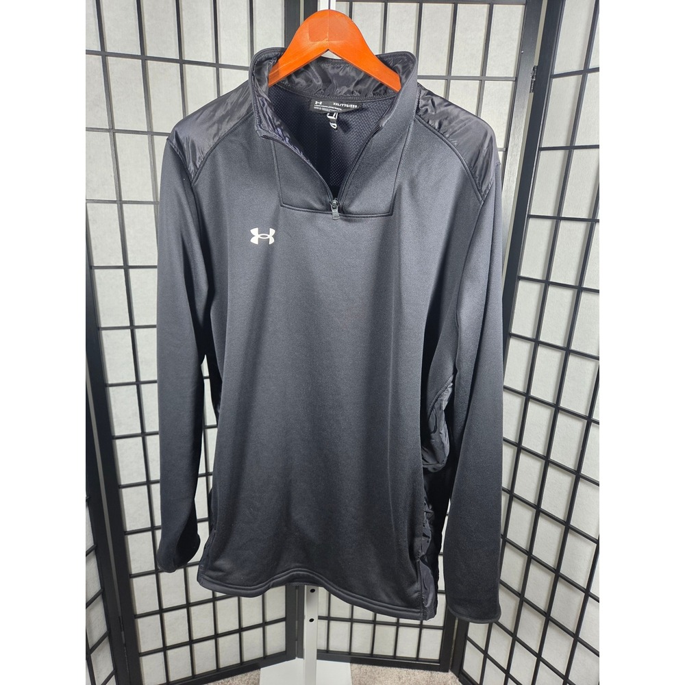 Under Armour Mens XXL Black Quarter Zip Pullover Loose Fit Activewear Top